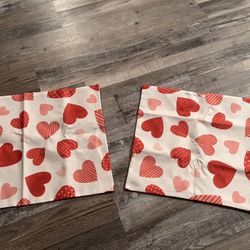 Hearts Valentines Throw Pillow Cover 16x16