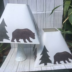 2 Woodland Bear Lamp Shades
