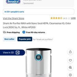 Shark Nano Air Purifier 1,000 Sq Ft  $220. Asking $90.00 Brand New Still In Box Never  Opened . 2025 Model 