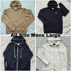 Nike Adidas Men’s Pullover Hoodie / Zip Up Sweatshirt Bundle