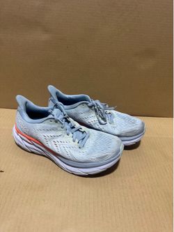 HOKA ONE ONE Clifton 8 Women’s Running Shoes Gray Orange US 9 B Athletic Sneakers