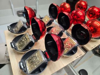 Gold plated Pokémon cards and pokeballs.