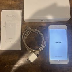 Unlocked iPhone 6 Plus Silver 16GB – Original Box & Charging Cable Included