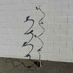 🐍 Iconic Postmodern Chrome Floor Lamp – Serpentine Sculptural Design 