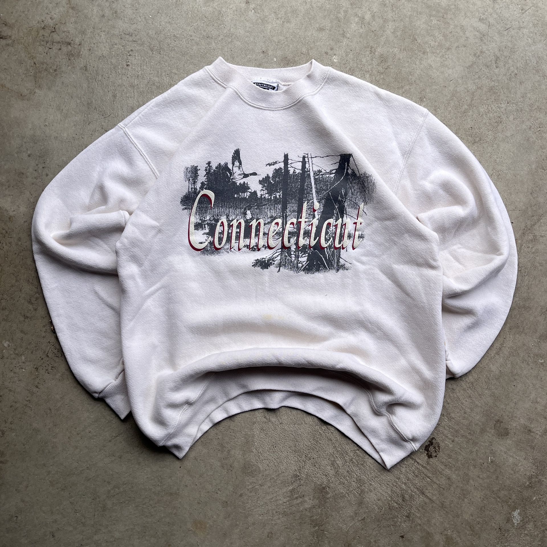 Vintage 90’s Made In USA Connecticut Beige Sweatshirt