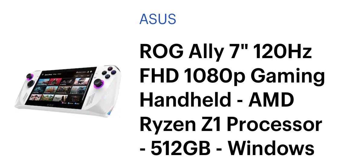 ASUS ROG ALLY Gaming Handheld