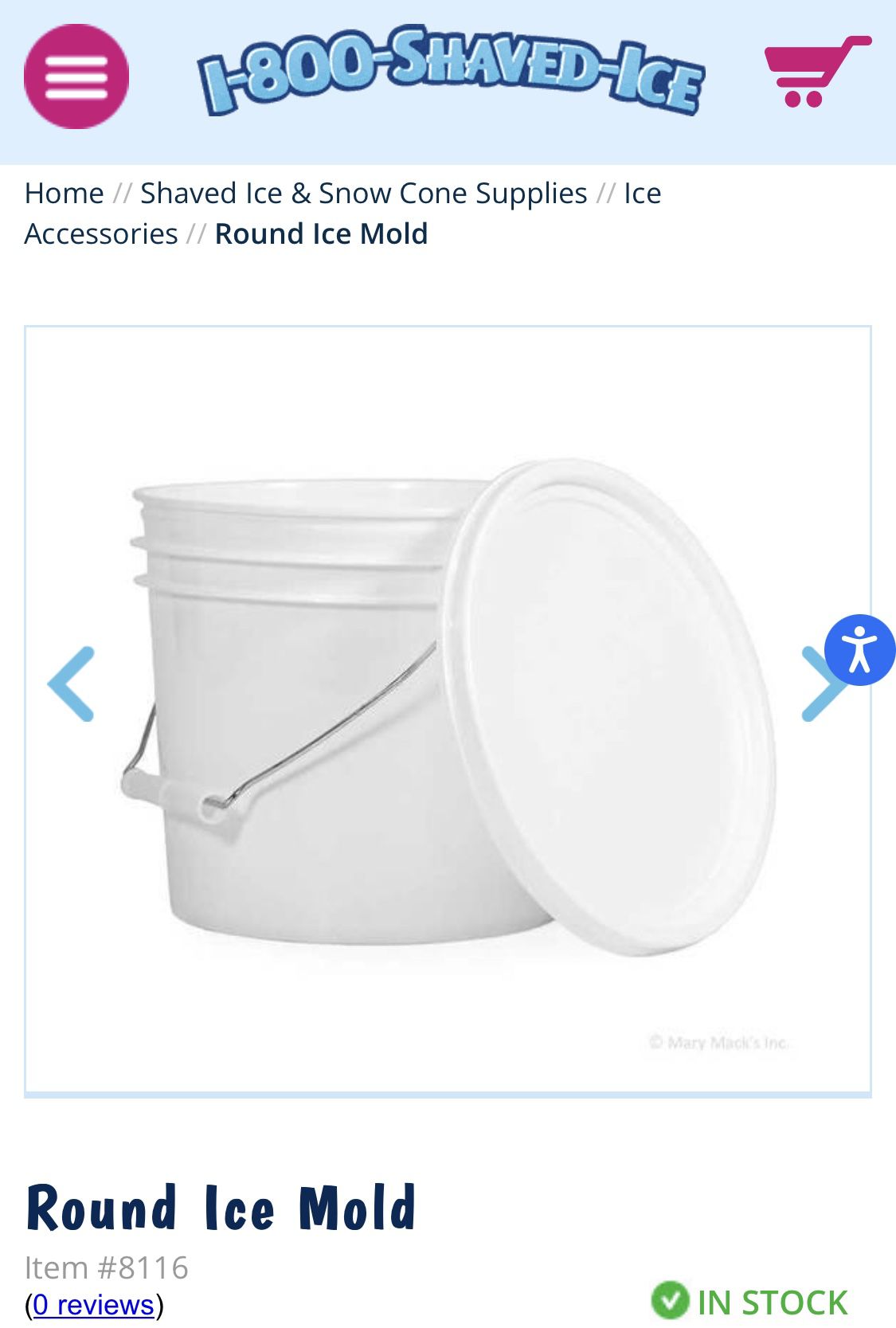 Round Ice Mold  1-800-Shaved-Ice