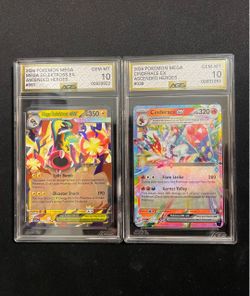 Pokemon Cinderace ex #38 & Elektross #61 AGS 10 (Ascended Heroes)
