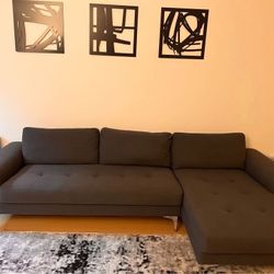 Chaise Modern Gray Sectional Sofa 