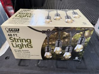 String Lights 48 Ft -24 Light Sockets -36 Bulbs Included