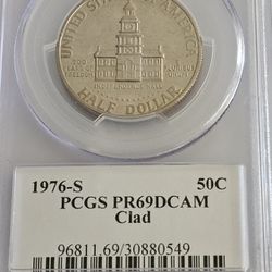 1976-S Bicentennial Kennedy Half Dollar PCGS PR69DCAM Clad Coin