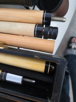 Two pool cue stick