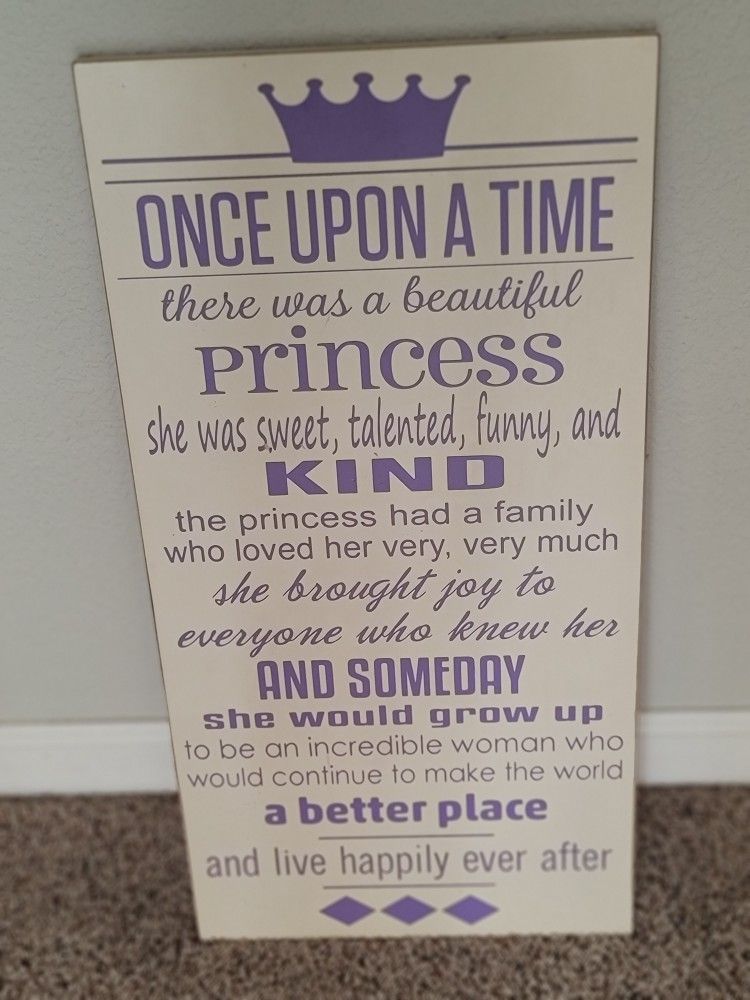 Cream & Purple "Once Upon A Time" Wall Art