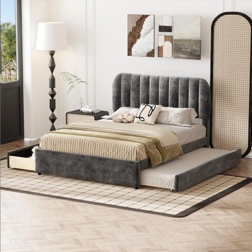 New FULL SIZE Upholstered Bed Frame