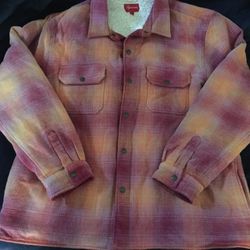 Supreme Gradient Orange Sherpa Flannel Jacket