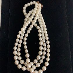 White Faux Pearl Necklace