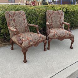 Beautiful Victorian Clawfoot Arm Chairs 