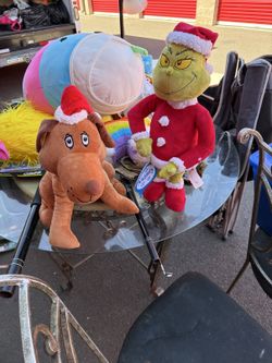 Grinch and Max Christmas plush set