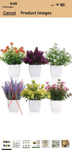 5Pack Small Fake Plants Mini Artificial Faux Flowers with Pot Mini Potted Plants for House Office Desk Tabletop Decoration