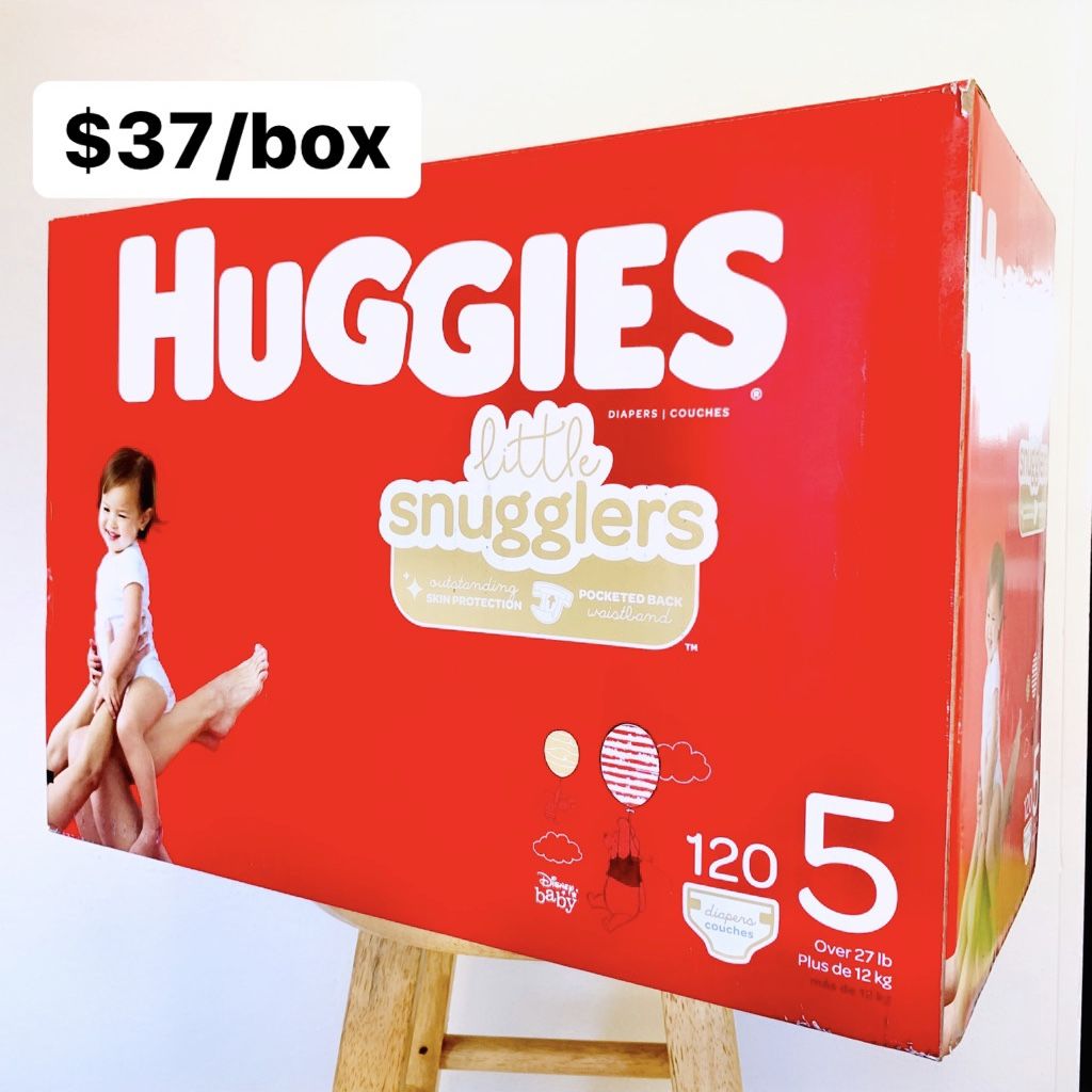 Size 5 (Over 27 lbs) Huggies LS (120 baby diapers)