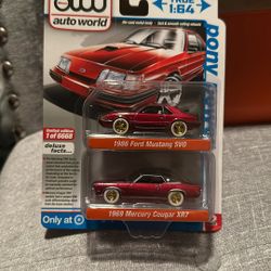 Pony Power 2 Pack (1986 Ford Mustang SVO & 1969 Mercury Cougar XR7) CHASE VERSION 