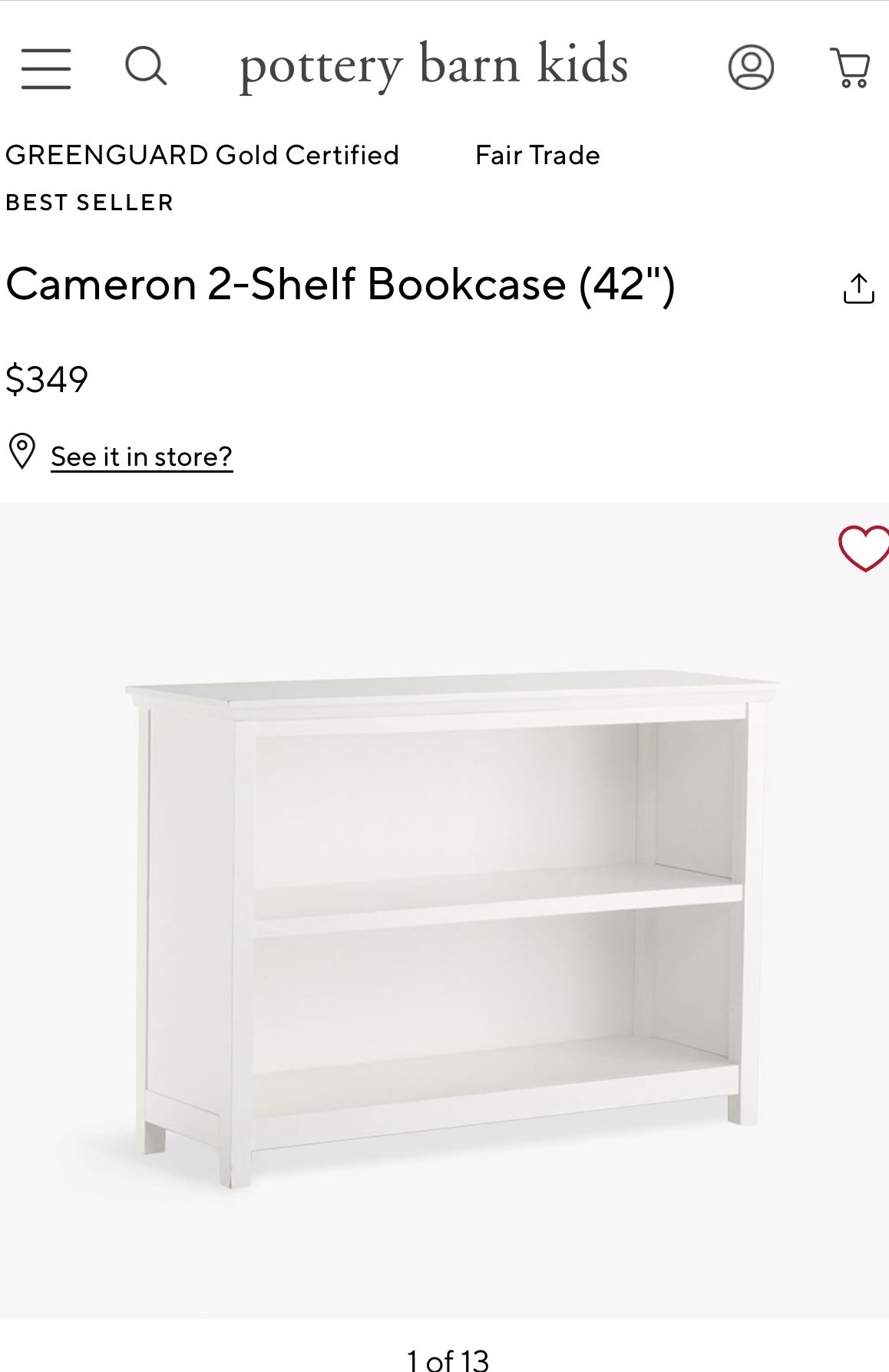 Pottery Barn Kids – Cameron Bookshelf 