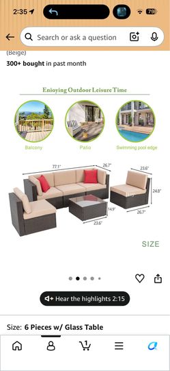 6 piece outside furniture set