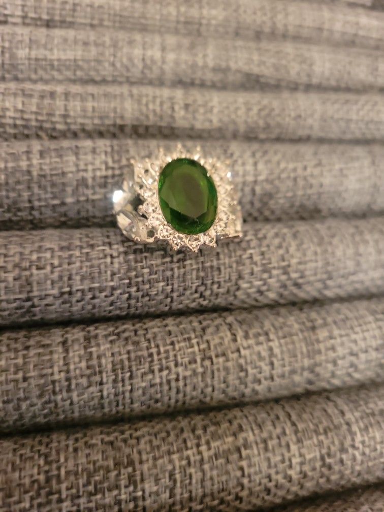 Man-made Emerald Ring Size 7