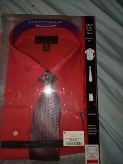 3x tall dress shirt with tie