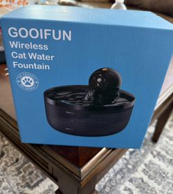 Cat Water Fountain Wireless Cordless: Cat Fountain for Drinking Battery Operated - 88oz/2.6L Black Pet Water Fountain Rechargeable - Quiet Cats Water 