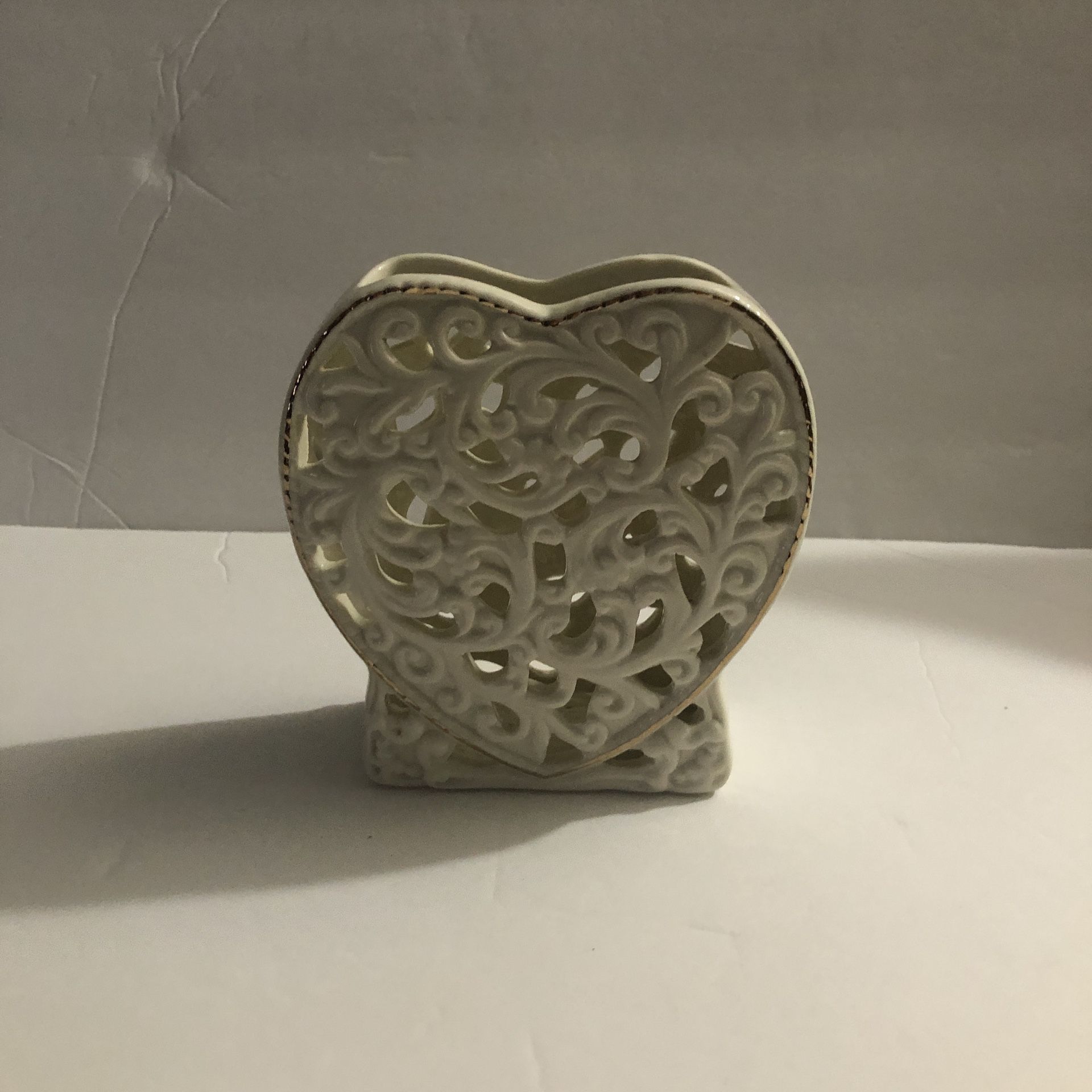 Vintage Porcelain Heart Shaped Vase