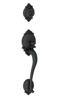 Schlage F58 BRK 716 Brookshire Exterior Handleset with Deadbolt, Aged Bronze (Exterior Half Only)