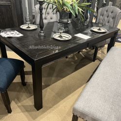 72” Antique Black Dining Table Only Brand New In Box