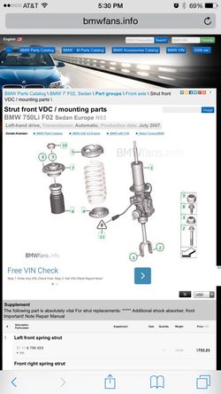 BMW 7-Series Strut