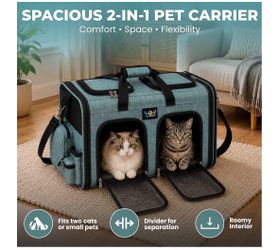 2-in-1 Spacious Soft-Sided Pet Dog Cat Carrier- New Never Used