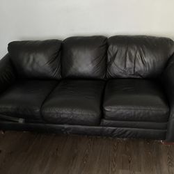 leather sofa, black