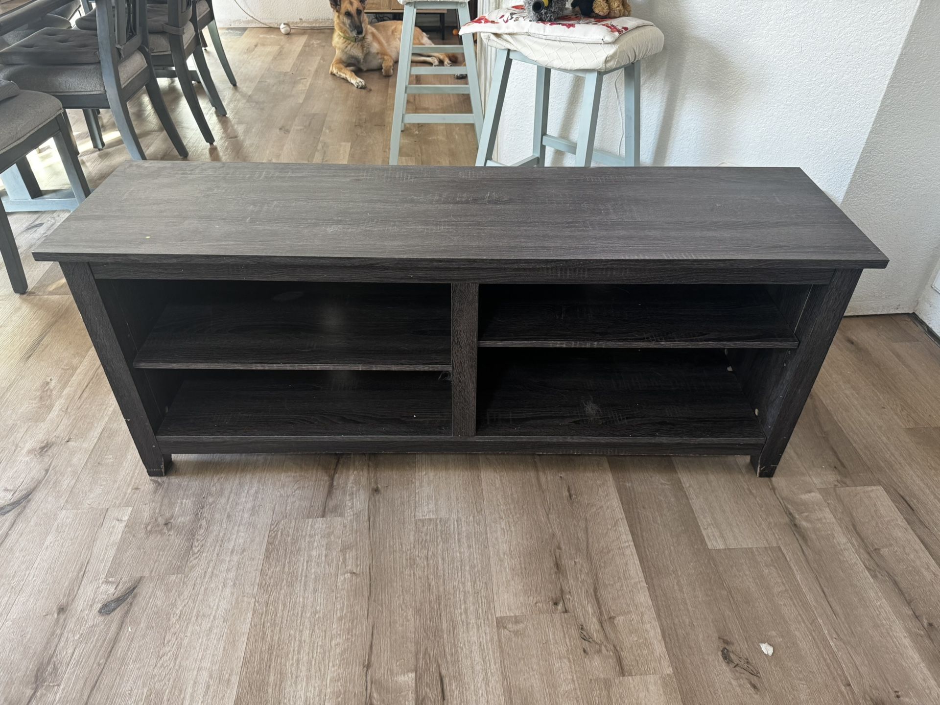 Tv Stand, Under Tv Stand, Modern Dark Wood TV Stand / Entertainment Console