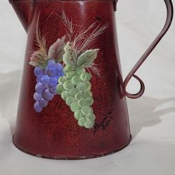 Red Hand Painted Pitcher 