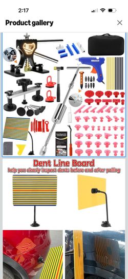 Dent Remover Tool for Car with 100W Glue Gun & Reflector Board Kit, Slide Hammer, Bridge Puller, Mini Suction Cup Dent Puller, Stainless Steel, Alloy,