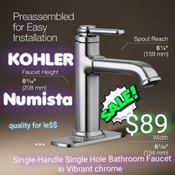 KOHLER
Numista Single-Handle Single Hole Bathroom Faucet in Vibrant chrome /brushed nickel finish