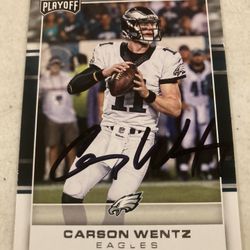 Carson Wentz Autographed Card with COA 