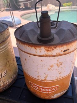 VTG Large Conoco Oil Can 5- Gallon 1950s
