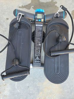 Mini stepper with resistance bands