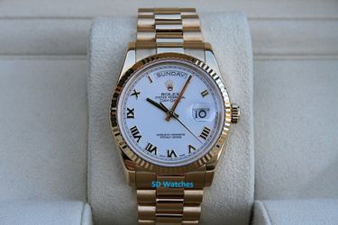 ROLEX 118238 DAY DATE WATCH 36MM PRESIDENT 18K YELLOW GOLD - T1786