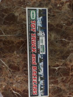 Hess toy truck and racecars