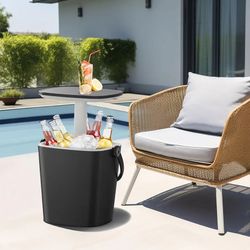 EasyUp Outdoor Cooler Side Table, Portable Ice Cooler Table with Table Top, Outdoor Ice Cool Bar, Lift Top Lid, Durable Handle, Cold Resistance, New 