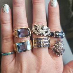 Sterling Silver Gem Rings. Price Is Per Ring.