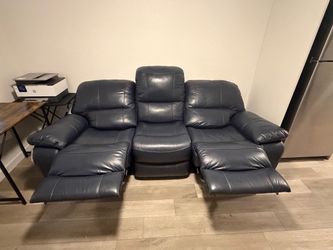 Italian Leather Reclining Sofa