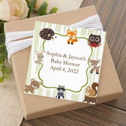 WOODLAND FOREST ANIMALS baby shower favor party gift thank you tags