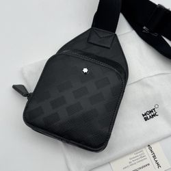 MONTBLANC EXTREME 3.0 BLACK LEATHER MINI SLING BAG BACKPACK 100% GENUINE ~$1200